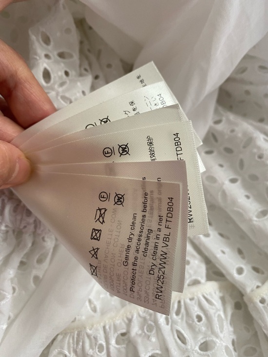 Girls' White Eyelet Puff-Sleeve Dress - Picture 11 of 17